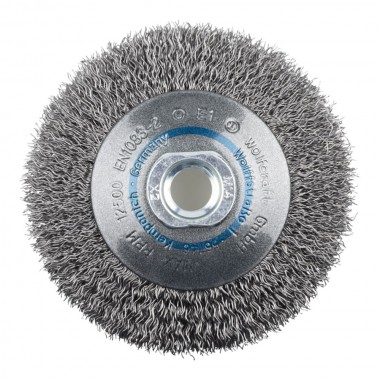 Cepillo cónico de alambre de acero, rosca m14, ø100 x 15 mm