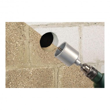 Corona de perforación recubierta de carburo de tungsteno, con adaptador, ø43 x 55 mm