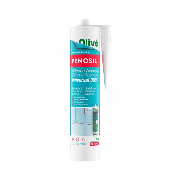 Silicona acética sanitaria universal 360 translúcida 280 ml