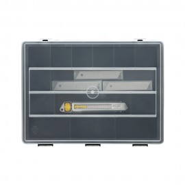 Cúter metálico 18 mm + 50 cuchillas + organizador - pack interlock®