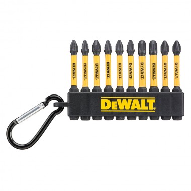 Juego de 10 puntas flextorq 57 mm pz2, pz3 y ph2 con mosquetón, bote con 50 uds