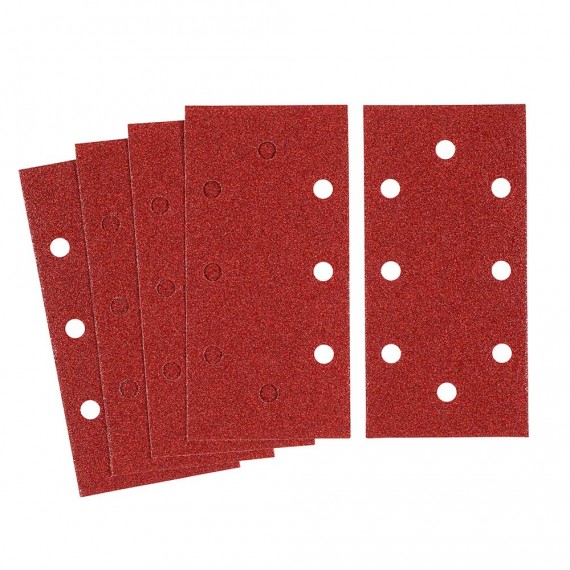 Hojas de lija perforadas de ajuste rápido 80 g 93 x 190 mm - 5 uds