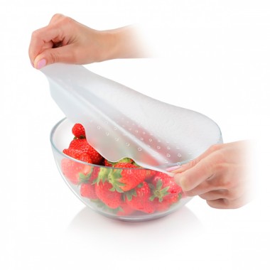 Tapas flexibles de silicona 4food, ø17 y 23 cm, 2 uds