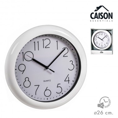 Reloj pared blanco y negro ø 25 cm