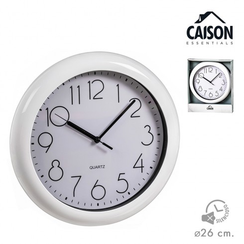 Reloj pared blanco y negro ø 25 cm
