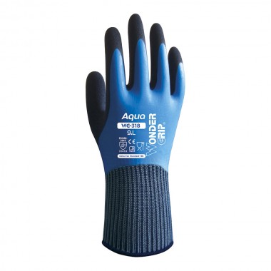 Guante nailon doble recubrimiento latex, 100% resistente al agua, talla 08
