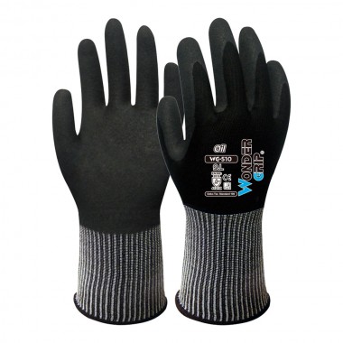 Guante nailon y spandex, palma doble recubrimiento nitrilo, talla 07