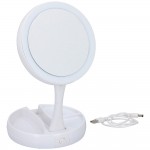 Espejo led con aumento plegable 16 x 16 x 29 cm