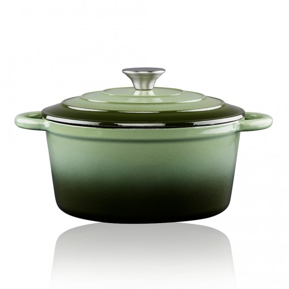 Cacerola de hierro fundido esmaltado color verde 3,8 l, ø24 x 11,8 cm