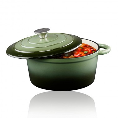 Cacerola de hierro fundido esmaltado color verde 3,8 l, ø24 x 11,8 cm