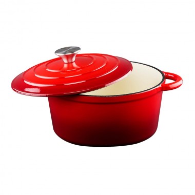Cacerola de hierro fundido esmaltado color rojo 3,8 l, ø24 x 11,8 cm