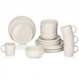 Vajilla crema cerámica 16 piezas