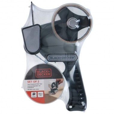 Dispensador de cinta de embalaje + 2 rollos 48 mm x 15 m