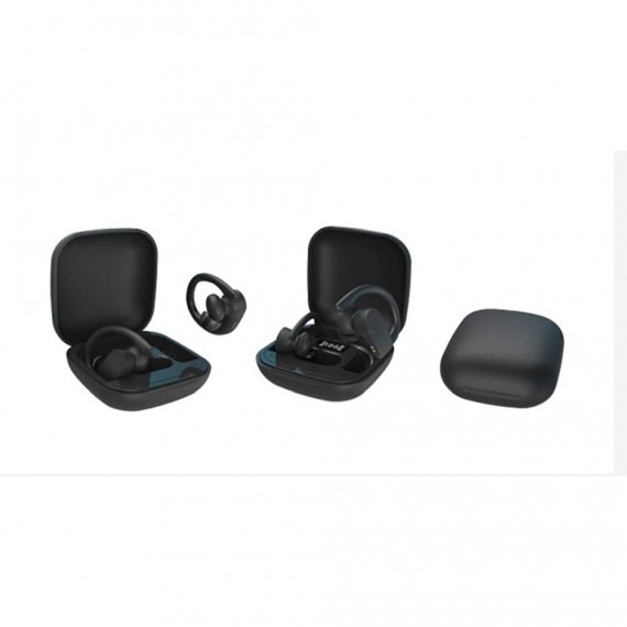 Auriculares inalámbricos deportivos bluetooth con estuche negro