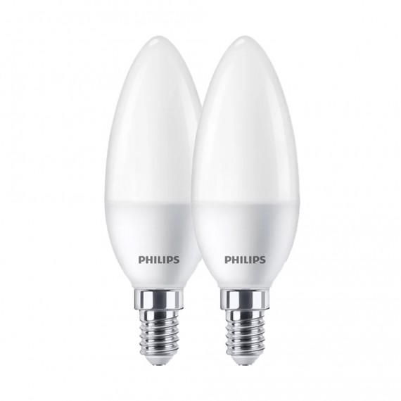 Bombilla vela led e14 7 w 806 lm 4000 k luz dia, 2 uds