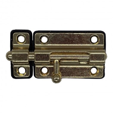 Pasador cerrojo base plástica 50 mm dorado