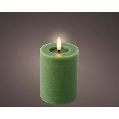 Vela de cera led color verde, ø7 x 11,2 cm