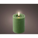 Vela de cera led color verde, ø7 x 11,2 cm