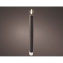 Vela de cera led efecto llama color gris, ø2 x 24,5 cm, 2 uds