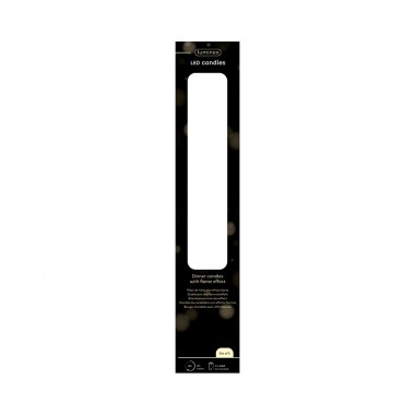 Vela de cera led efecto llama color gris, ø2 x 24,5 cm, 2 uds