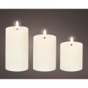 Vela de cera led color crema, ø7 x 15 cm, 3 unidades