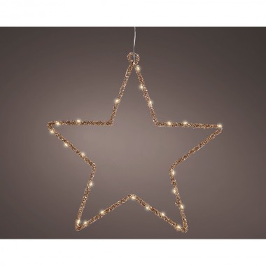 Estrella luz led decorativa interior 38 x 38 cm