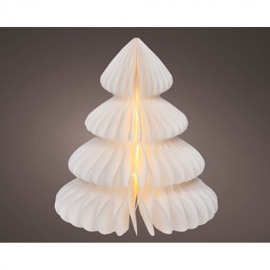 Figura arbol blanco de papel led ø24 x 28 cm