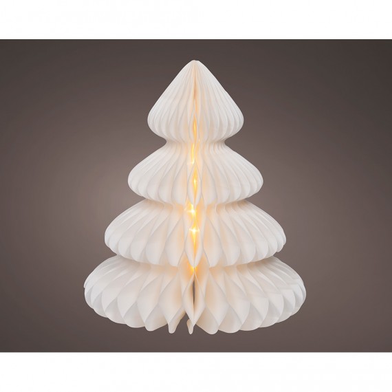 Figura arbol blanco de papel led ø42 x 48 cm