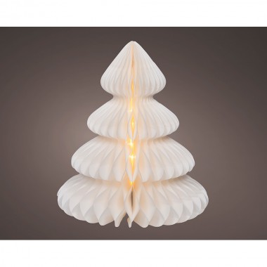 Figura arbol blanco de papel led ø42 x 48 cm