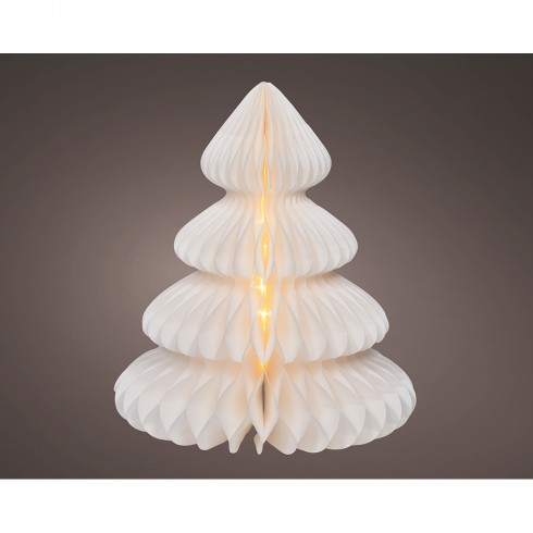 Figura arbol blanco de papel led ø42 x 48 cm