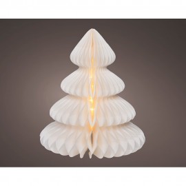 Figura arbol blanco de papel led ø42 x 48 cm