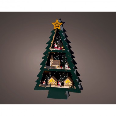 Escena navideña en árbol con led 33 x 9 x 55 cm