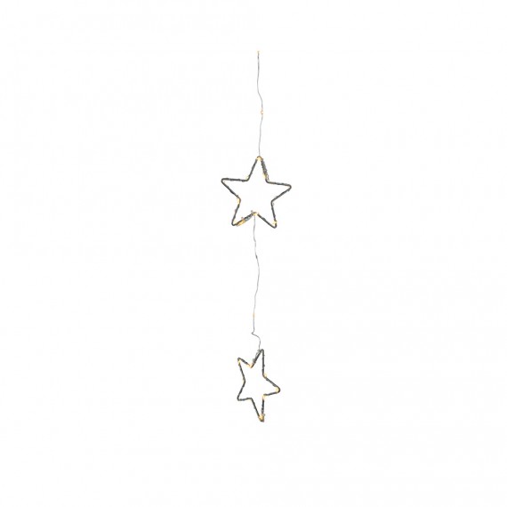 Cortina de led con estrellas para exterior color plateado