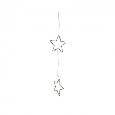 Cortina de led con estrellas para exterior color plateado