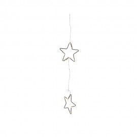 Cortina de led con estrellas, fija, luz cálida, 252 leds, exterior, 2 m color plateado