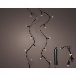 Guirnalda led multifunción exterior con bateria 100 led luz cálida con cable negro 7,4 m