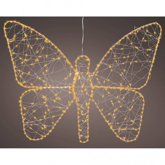 Figura microled mariposa metal dorada exterior 43 x 58 cm