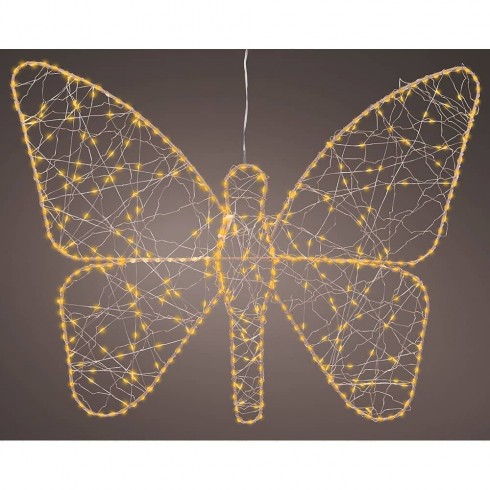 Figura microled mariposa metal dorada exterior 43 x 58 cm