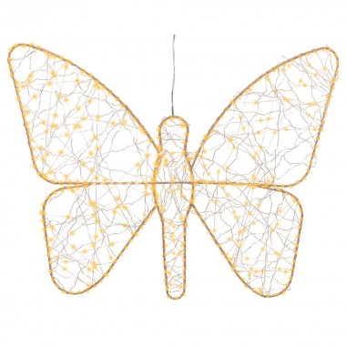 Figura microled mariposa metal dorada exterior 43 x 58 cm