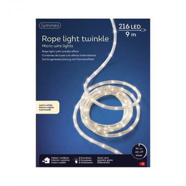 Cordon de luces con efecto intermitente 216 leds 9 m
