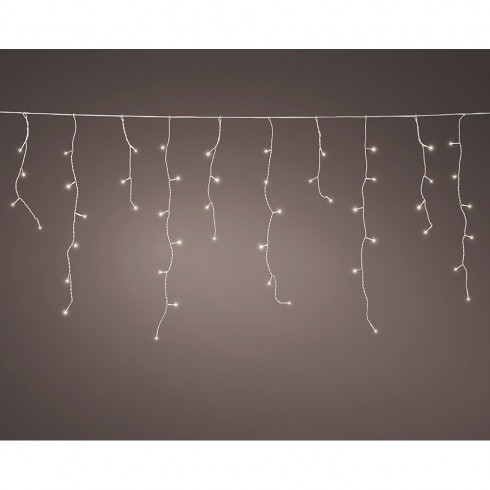 Cortina led de carámbano connect (interconectable) multifunción 250 leds luz cálida con efecto intermitente exterior blanco  ...