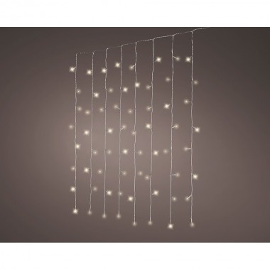 Cortinas de luces conectables led blanco exterior luz cálida 200 led 1,5 x 2 m