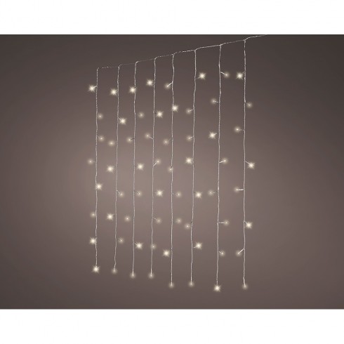 Cortinas de luces conectables led blanco exterior luz cálida 200 led 1,5 x 2 m