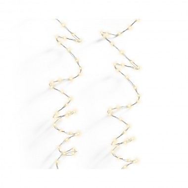 Guirnalda micro led 378 leds luz cálida exterior cable alambre plateado 6 m