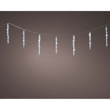 Luces de carámbano conectables exterior parpadeantes luz fria 60 led 3,6 m