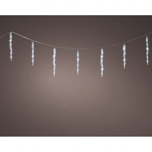Luces de carámbano conectables exterior parpadeantes luz fria 60 led 3,6 m