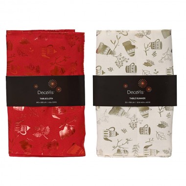 Camino mesa poliester navidad 32 x 180 cm, colores surtidos