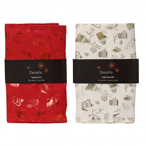 Camino mesa poliester navidad 32 x 180 cm, colores surtidos