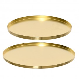 Conjunto de platos hierro dorado ø35 x 1,5 cm / ø30 x 1,5 cm
