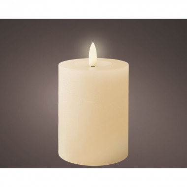 Vela de cera led color crema, ø7 x 11,20 cm